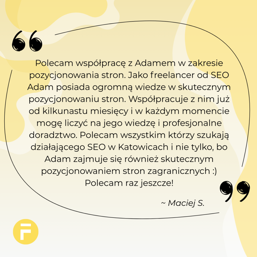 Fibinco Adam Maichrzik opinia pozycjonowanie Maciej S