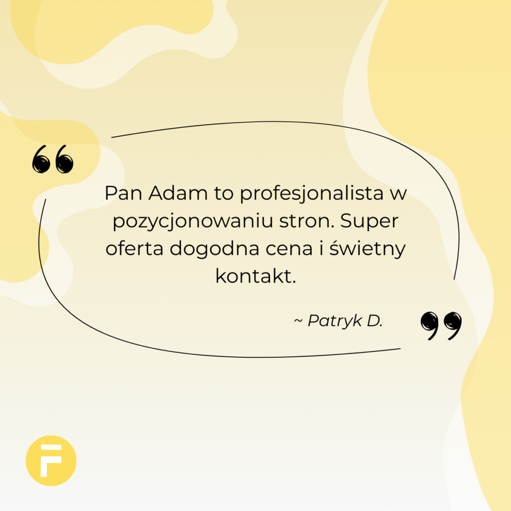 Fibinco Adam Maichrzik opinia pozycjonowanie Patryk D