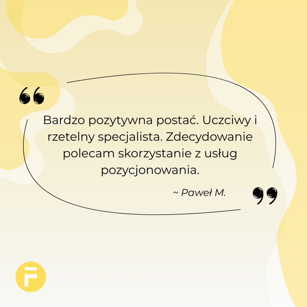 Fibinco Adam Maichrzik opinia pozycjonowanie Paweł M